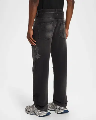 Amiri Men's Mx1 MA Quad Distressed Straight-Leg Jeans | Thumbnail 3 Amiri Men's Mx1 MA Quad Distressed Straight-Leg Jeans | Thumbnail 3