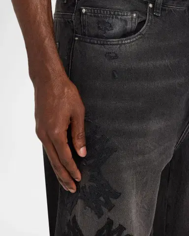 Amiri Men's Mx1 MA Quad Distressed Straight-Leg Jeans | Thumbnail 5 Amiri Men's Mx1 MA Quad Distressed Straight-Leg Jeans | Thumbnail 5