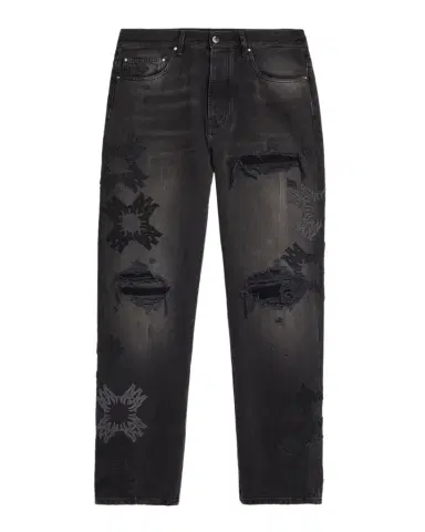 Amiri Men's Mx1 MA Quad Distressed Straight-Leg Jeans | Thumbnail 1 Amiri Men's Mx1 MA Quad Distressed Straight-Leg Jeans | Thumbnail 1