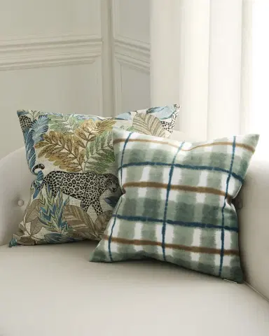 D.V. KAP Home Henley Plaid Decorative Pillow, 20" Square | Thumbnail 2 D.V. KAP Home Henley Plaid Decorative Pillow, 20" Square | Thumbnail 2
