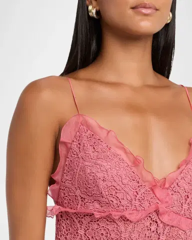 Giambattista Valli Sleeveless Crocket Knit Empire Ruffle Maxi Dress | Thumbnail 5 Giambattista Valli Sleeveless Crocket Knit Empire Ruffle Maxi Dress | Thumbnail 5