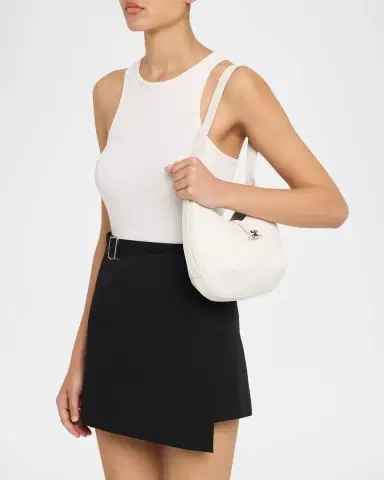 Courrèges Holy Small Grained Leather Hobo Bag | Thumbnail 6 Courrèges Holy Small Grained Leather Hobo Bag | Thumbnail 6