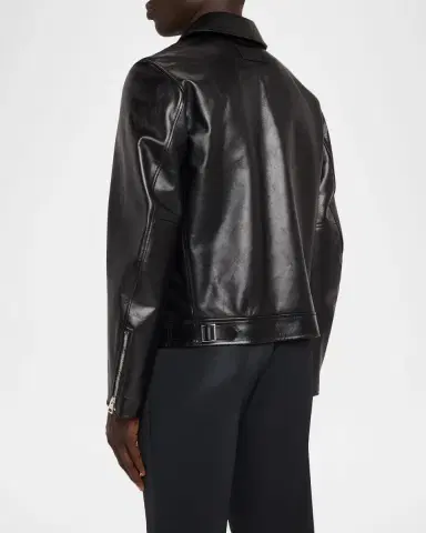 Givenchy Men's Leather Full-Zip Biker Jacket | Thumbnail 3 Givenchy Men's Leather Full-Zip Biker Jacket | Thumbnail 3