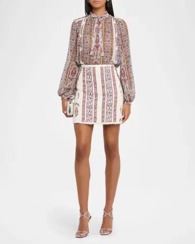 Giambattista Valli Floral Bouclé A-Line Mini Skirt | Thumbnail 2 Giambattista Valli Floral Bouclé A-Line Mini Skirt | Thumbnail 2