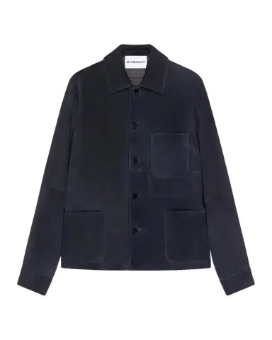 Givenchy Men's Leather Patch-Pocket Shirt Jacket | Thumbnail 1 Givenchy Men's Leather Patch-Pocket Shirt Jacket | Thumbnail 1