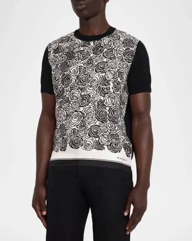 Givenchy en 's Floral-Print Silk/Cotton Short-Sleeve T-Shirt | Thumbnail 4 Givenchy en 's Floral-Print Silk/Cotton Short-Sleeve T-Shirt | Thumbnail 4
