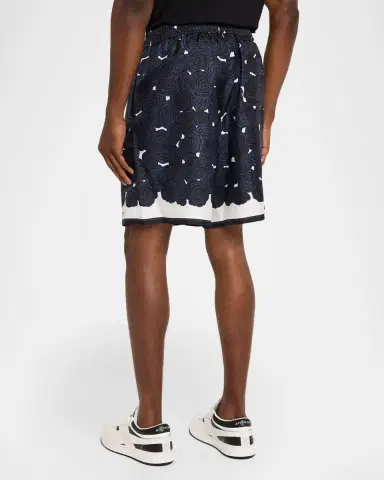 Givenchy Men 's Silk Rose-Print Pull-On Shorts | Thumbnail 3 Givenchy Men 's Silk Rose-Print Pull-On Shorts | Thumbnail 3