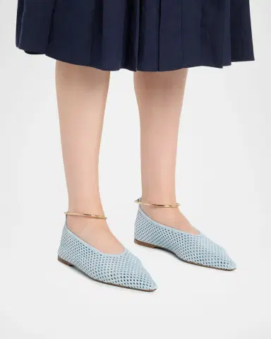 Jil Sander Ring Perforated Suede Ballerina Flats | Thumbnail 2 Jil Sander Ring Perforated Suede Ballerina Flats | Thumbnail 2