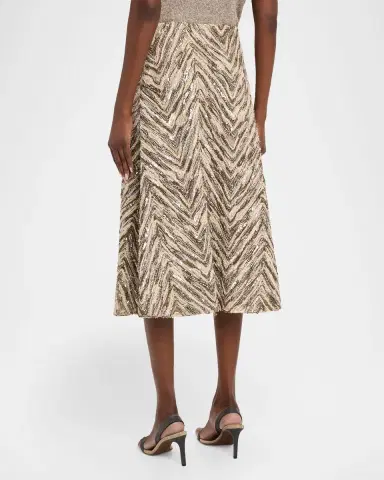 Brunello Cucinelli Chevron Sequined Superlight Tulle Midi Skirt | Thumbnail 3 Brunello Cucinelli Chevron Sequined Superlight Tulle Midi Skirt | Thumbnail 3