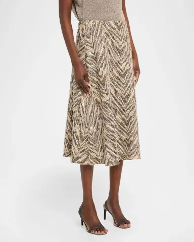 Brunello Cucinelli Chevron Sequined Superlight Tulle Midi Skirt | Thumbnail 4 Brunello Cucinelli Chevron Sequined Superlight Tulle Midi Skirt | Thumbnail 4