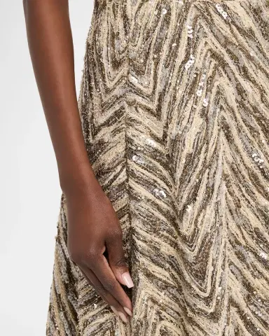 Brunello Cucinelli Chevron Sequined Superlight Tulle Midi Skirt | Thumbnail 5 Brunello Cucinelli Chevron Sequined Superlight Tulle Midi Skirt | Thumbnail 5
