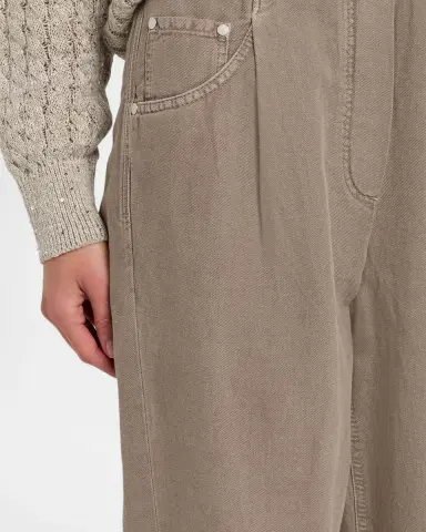 Brunello Cucinelli Dyed Cotton Twill Straight-Leg Ankle Pull-on Pants | Thumbnail 4 Brunello Cucinelli Dyed Cotton Twill Straight-Leg Ankle Pull-on Pants | Thumbnail 4