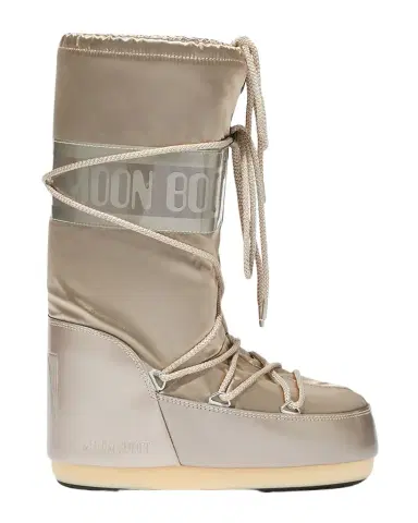Moon Boot Icon Glance Platinum Satin Boots | Thumbnail 1 Moon Boot Icon Glance Platinum Satin Boots | Thumbnail 1