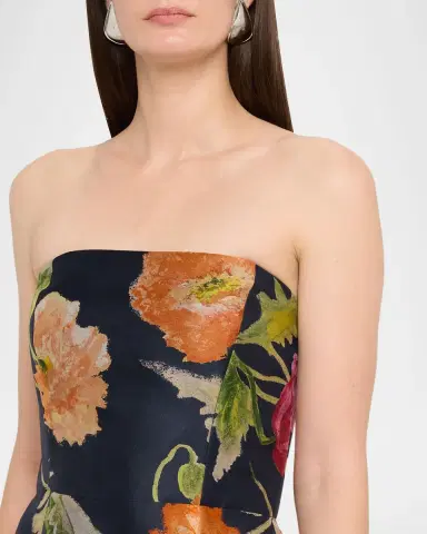 Carolina Herrera Strapless A-Line Floral Silk Gown | Thumbnail 5 Carolina Herrera Strapless A-Line Floral Silk Gown | Thumbnail 5