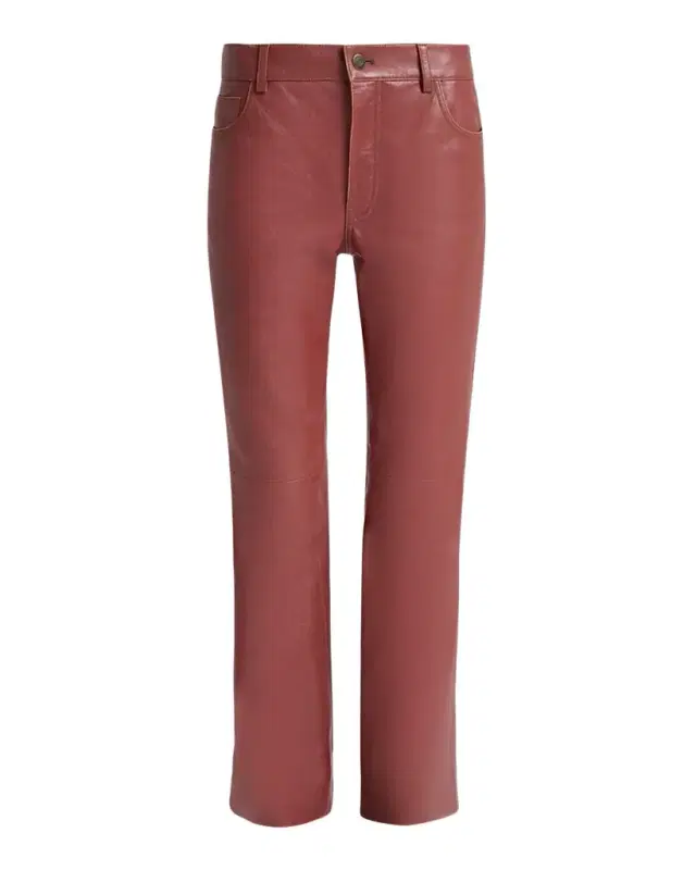 Mid-Rise Leather Flare Trousers Mid-Rise Leather Flare Trousers
