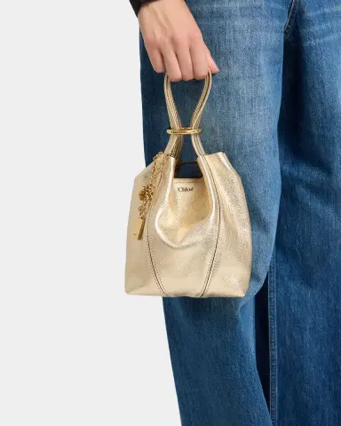 Chloe Spin Mini Tote Bag in Metallic Leather | Thumbnail 2 Chloe Spin Mini Tote Bag in Metallic Leather | Thumbnail 2