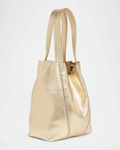 Chloe Spin Mini Tote Bag in Metallic Leather | Thumbnail 3 Chloe Spin Mini Tote Bag in Metallic Leather | Thumbnail 3