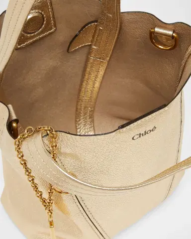 Chloe Spin Mini Tote Bag in Metallic Leather | Thumbnail 4 Chloe Spin Mini Tote Bag in Metallic Leather | Thumbnail 4