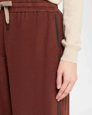 Brunello Cucinelli Cotton Silk Wide-Leg Drawstring Pants | Thumbnail 5 Brunello Cucinelli Cotton Silk Wide-Leg Drawstring Pants | Thumbnail 5