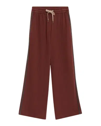 Brunello Cucinelli Cotton Silk Wide-Leg Drawstring Pants | Thumbnail 1 Brunello Cucinelli Cotton Silk Wide-Leg Drawstring Pants | Thumbnail 1