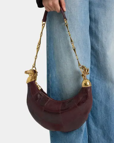 Chloé Chain Horse Shoulder Bag in Patchwork Leather | Thumbnail 2 Chloé Chain Horse Shoulder Bag in Patchwork Leather | Thumbnail 2