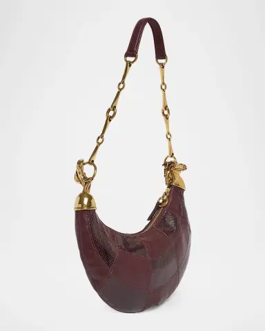 Chloé Chain Horse Shoulder Bag in Patchwork Leather | Thumbnail 3 Chloé Chain Horse Shoulder Bag in Patchwork Leather | Thumbnail 3