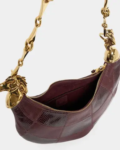 Chloé Chain Horse Shoulder Bag in Patchwork Leather | Thumbnail 4 Chloé Chain Horse Shoulder Bag in Patchwork Leather | Thumbnail 4