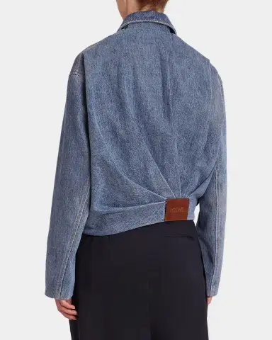 Loewe Draped Denim Bomber Jacket | Thumbnail 2 Loewe Draped Denim Bomber Jacket | Thumbnail 2