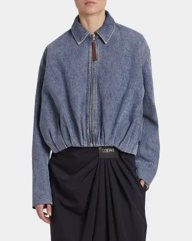 Loewe Draped Denim Bomber Jacket | Thumbnail 3 Loewe Draped Denim Bomber Jacket | Thumbnail 3