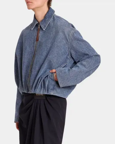Loewe Draped Denim Bomber Jacket | Thumbnail 5 Loewe Draped Denim Bomber Jacket | Thumbnail 5