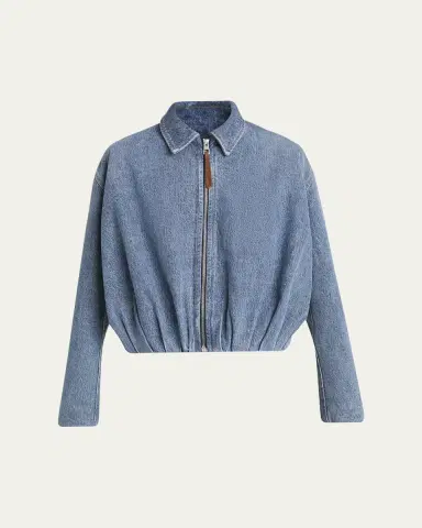 Loewe Draped Denim Bomber Jacket | Thumbnail 6 Loewe Draped Denim Bomber Jacket | Thumbnail 6