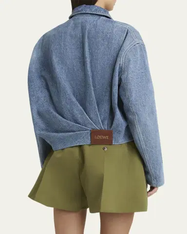 Loewe Draped Denim Bomber Jacket | Thumbnail 8 Loewe Draped Denim Bomber Jacket | Thumbnail 8