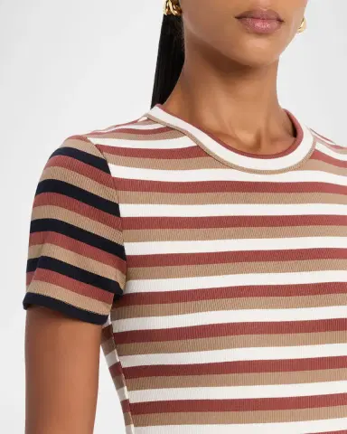 Veronica Beard Pruitt Striped Ribbed T-Shirt | Thumbnail 5 Veronica Beard Pruitt Striped Ribbed T-Shirt | Thumbnail 5