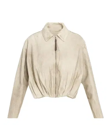 Loewe Coated Denim Draped Bomber Jacket | Thumbnail 1 Loewe Coated Denim Draped Bomber Jacket | Thumbnail 1