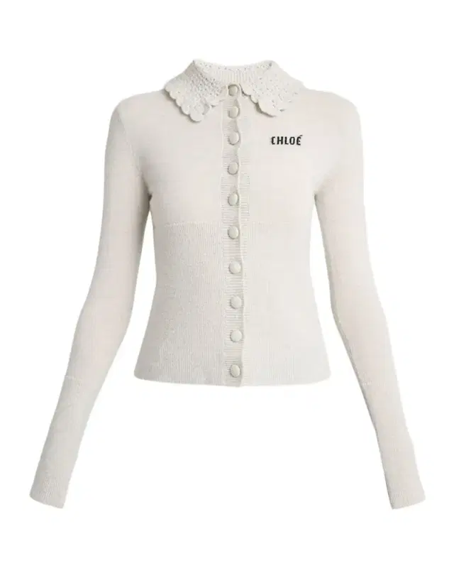 Crochet Collared Wool Cardigan Crochet Collared Wool Cardigan