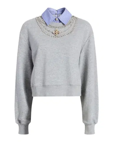 Cinq à Sept Lavina Mixed-Media Pullover Sweater | Thumbnail 1 Cinq à Sept Lavina Mixed-Media Pullover Sweater | Thumbnail 1