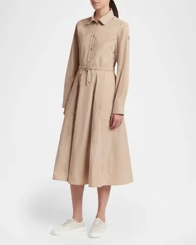 Moncler A-Line Technical Cotton Shirtdress | Thumbnail 3 Moncler A-Line Technical Cotton Shirtdress | Thumbnail 3