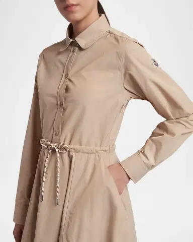 Moncler A-Line Technical Cotton Shirtdress | Thumbnail 4 Moncler A-Line Technical Cotton Shirtdress | Thumbnail 4
