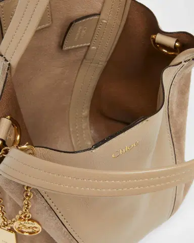 Chloé Spin Mini Tote Bag in Leather and Suede | Thumbnail 4 Chloé Spin Mini Tote Bag in Leather and Suede | Thumbnail 4