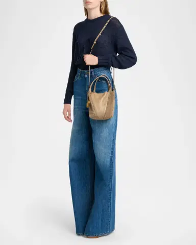Chloé Spin Mini Tote Bag in Leather and Suede | Thumbnail 5 Chloé Spin Mini Tote Bag in Leather and Suede | Thumbnail 5