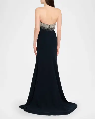 Naeem Khan Crystal Embroidered Strapless Trumpet Gown | Thumbnail 2 Naeem Khan Crystal Embroidered Strapless Trumpet Gown | Thumbnail 2