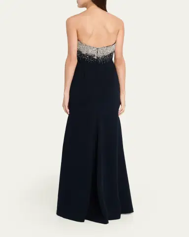 Naeem Khan Crystal Embroidered Strapless Trumpet Gown | Thumbnail 11 Naeem Khan Crystal Embroidered Strapless Trumpet Gown | Thumbnail 11