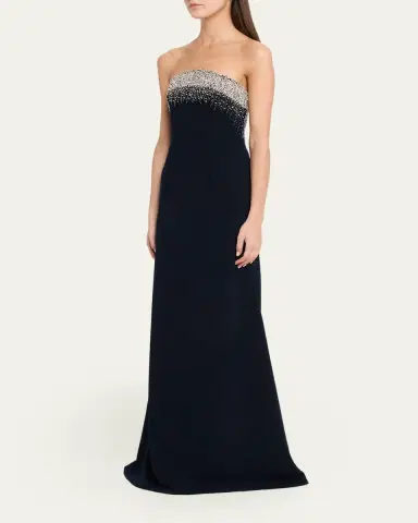 Naeem Khan Crystal Embroidered Strapless Trumpet Gown | Thumbnail 12 Naeem Khan Crystal Embroidered Strapless Trumpet Gown | Thumbnail 12