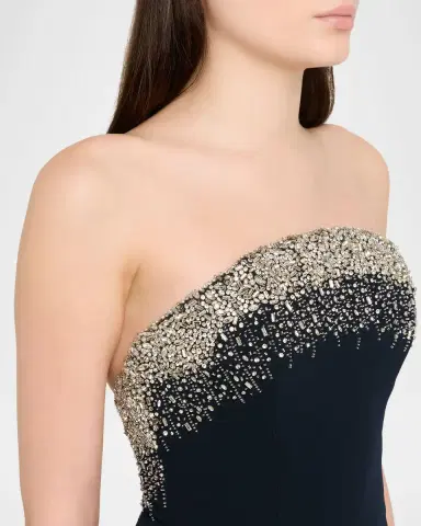 Naeem Khan Crystal Embroidered Strapless Trumpet Gown | Thumbnail 4 Naeem Khan Crystal Embroidered Strapless Trumpet Gown | Thumbnail 4