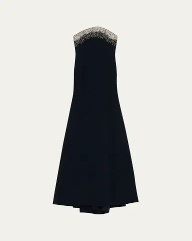 Naeem Khan Crystal Embroidered Strapless Trumpet Gown | Thumbnail 5 Naeem Khan Crystal Embroidered Strapless Trumpet Gown | Thumbnail 5