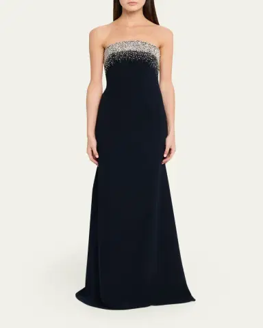 Naeem Khan Crystal Embroidered Strapless Trumpet Gown | Thumbnail 10 Naeem Khan Crystal Embroidered Strapless Trumpet Gown | Thumbnail 10