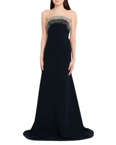 Naeem Khan Crystal Embroidered Strapless Trumpet Gown | Thumbnail 1 Naeem Khan Crystal Embroidered Strapless Trumpet Gown | Thumbnail 1