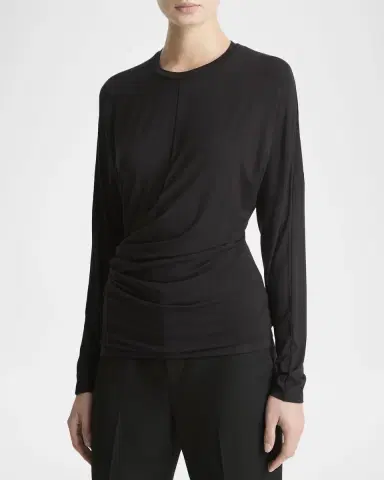 Vince Fixed-Drape Long-Sleeve Blouse | Thumbnail 4 Vince Fixed-Drape Long-Sleeve Blouse | Thumbnail 4