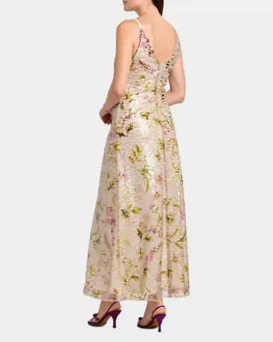 Alberta Ferretti Floral Sequined Sleeveless Evening Dress | Thumbnail 2 Alberta Ferretti Floral Sequined Sleeveless Evening Dress | Thumbnail 2