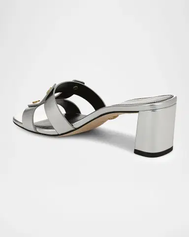 Veronica Beard 55mm Via Metallic Leather Block-Heel Sandals | Thumbnail 3 Veronica Beard 55mm Via Metallic Leather Block-Heel Sandals | Thumbnail 3